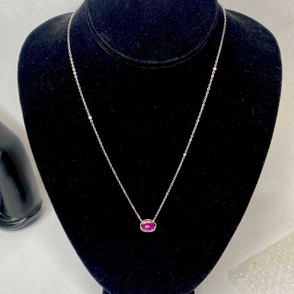 Sterling silver necklace with Ruby cab